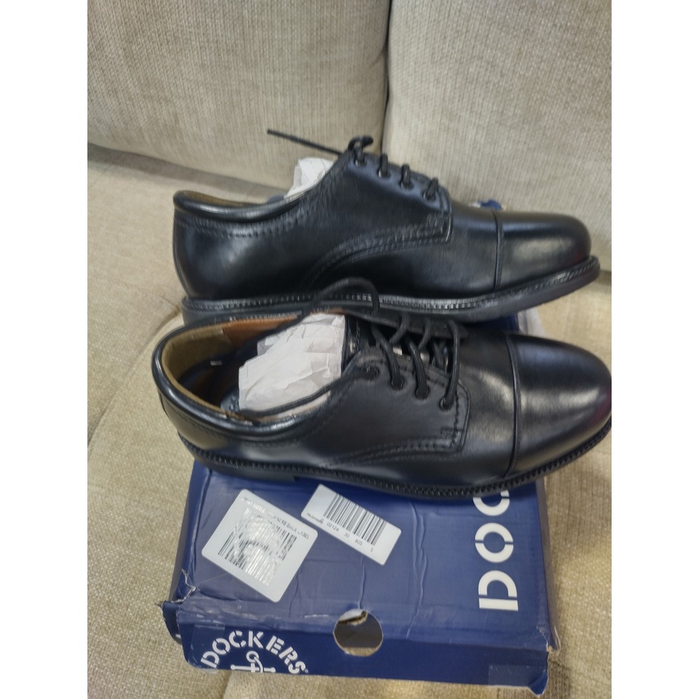 Dockers Gordon Mens Black Leather Cap Toe Oxford Dress Shoes 11 W 90-2214 - Picture 5 of 7
